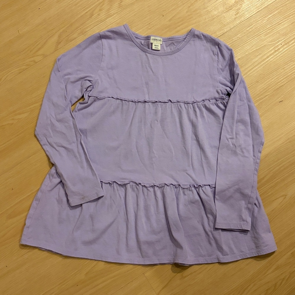 Crew Cuts Long Sleeve Tiered Tunic Top in lavender